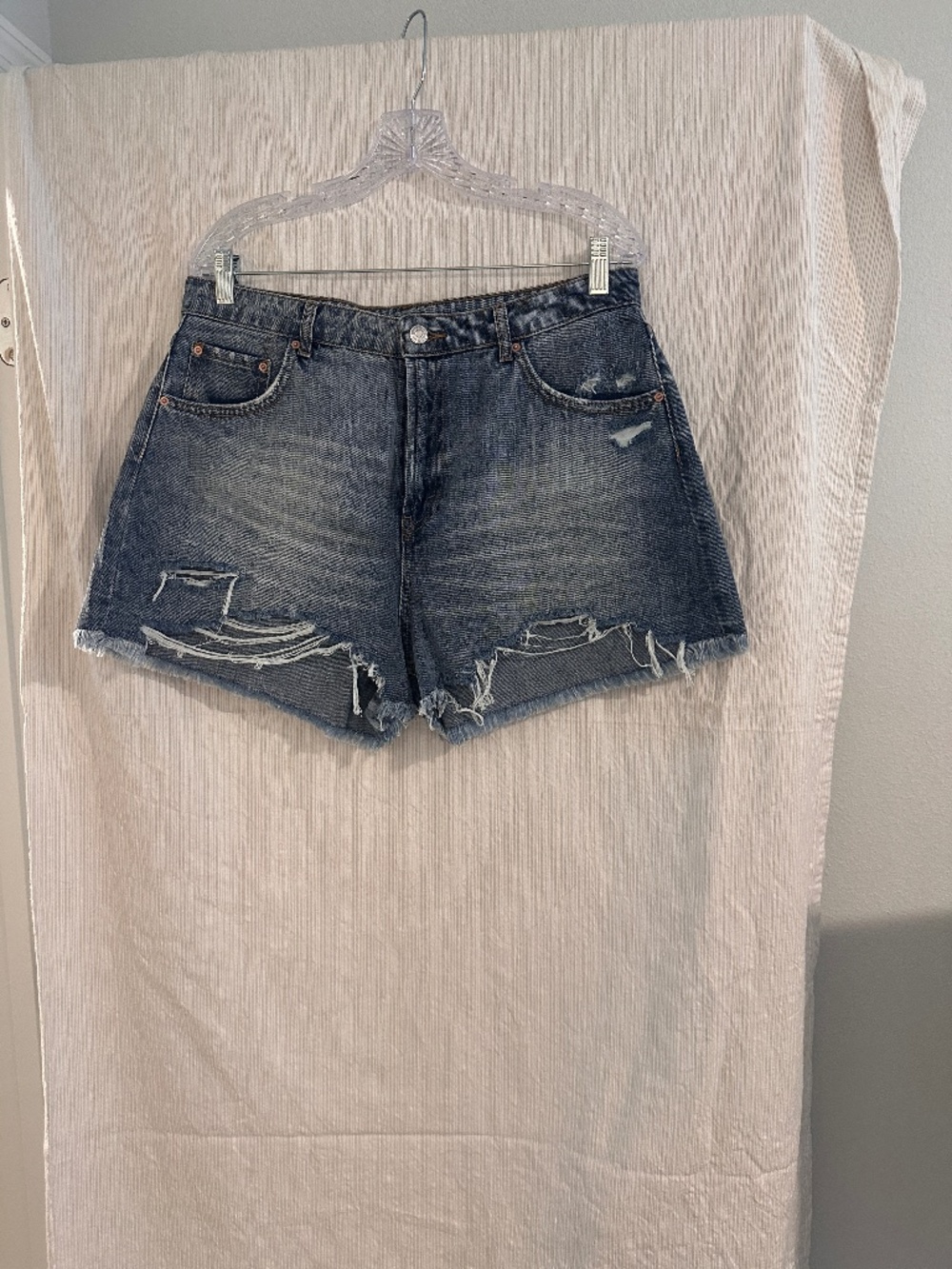 Wild Fable Size 14 High-Rise Distressed Denim Shorts